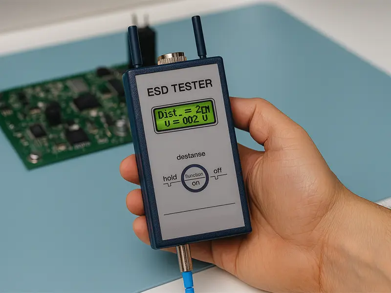 Gerät für ESD Prüfung im Einsatz